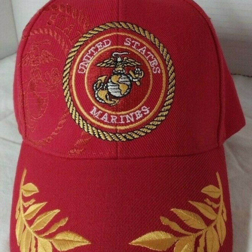 United States Marine Adult Baseball Cap Red (One Size Adjustable )